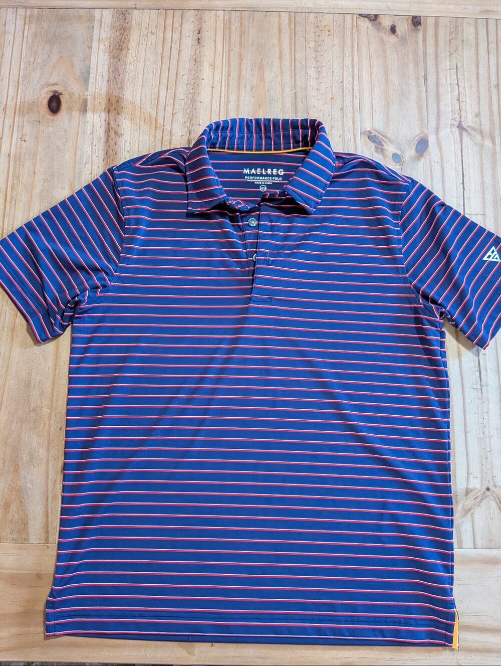 Maelreg Navy and Red Striped Polo Shirt